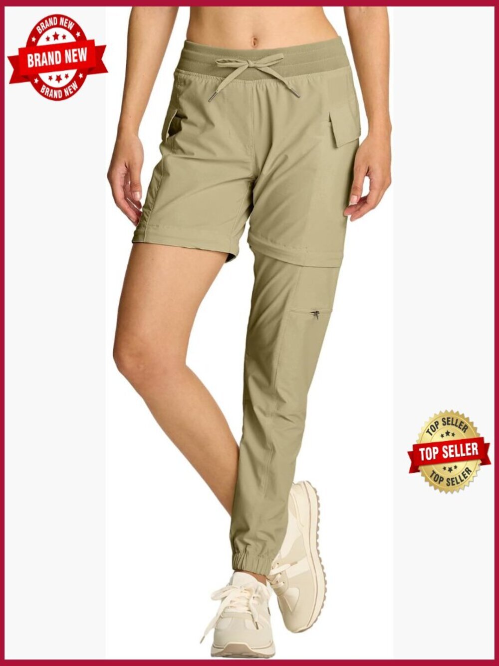 Women's Convertible Hiking Pants Lightweight Quick Dry Joggers 4 Pockets